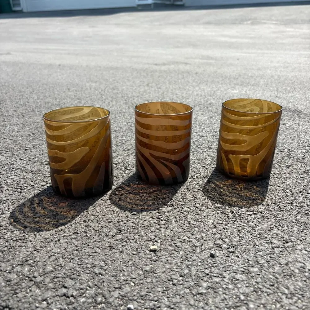 3 zebra print matte brown finish glasses